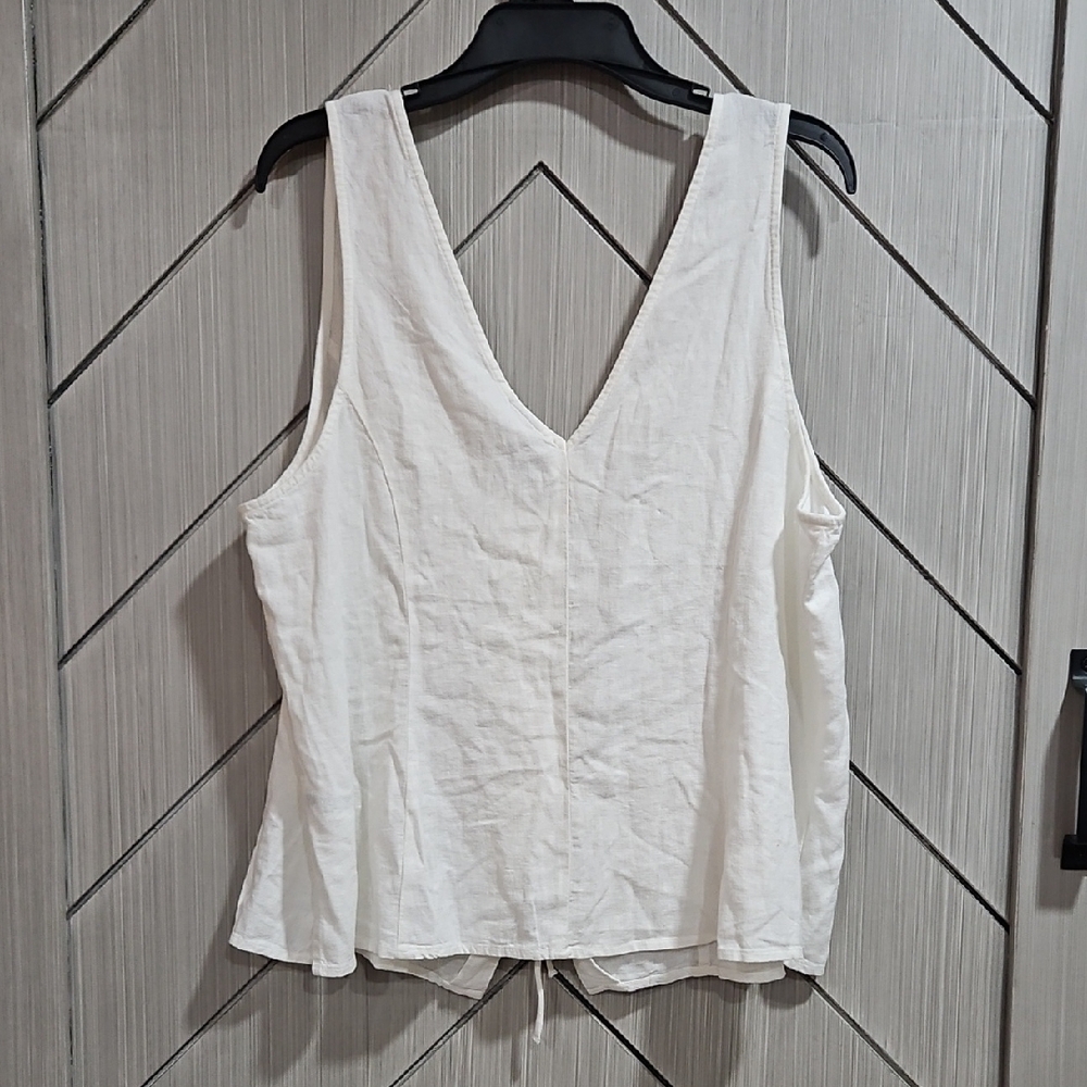 a new day Cream Lace-Up Tank Top - Picture 3 of 3